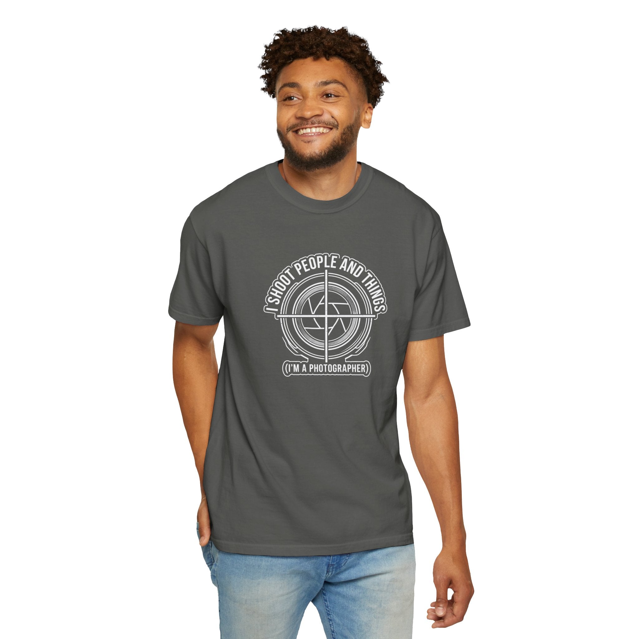 Photographer T-Shirt — “I Shoot People and Things (I’m a Photographer)” Graphic Tee