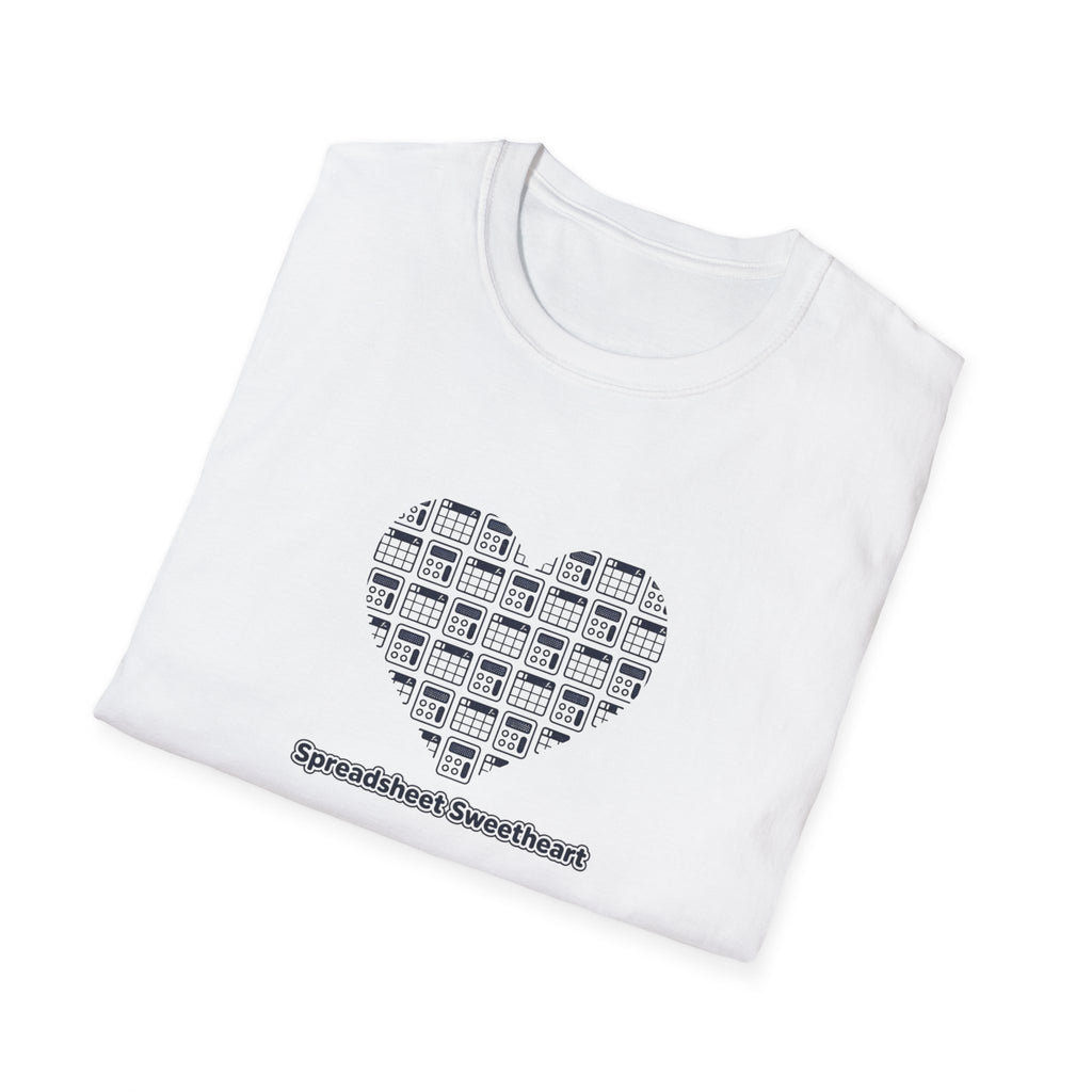 T-Shirt — "Spreadsheet Sweetheart" Heart Design (Accounting/Office Humor)