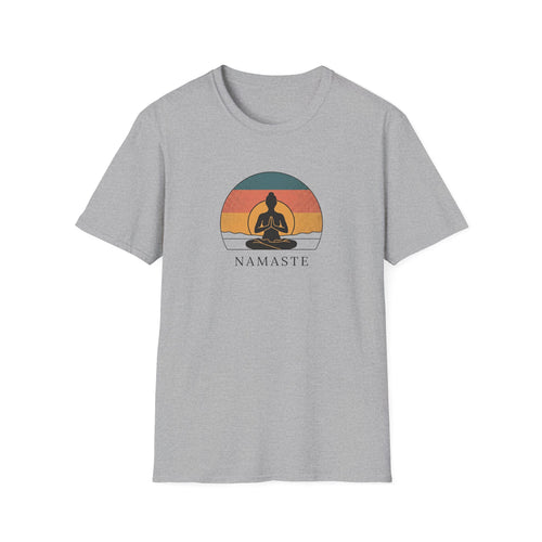 Namaste Yoga T-Shirt — Vintage Sunset Meditation Tee