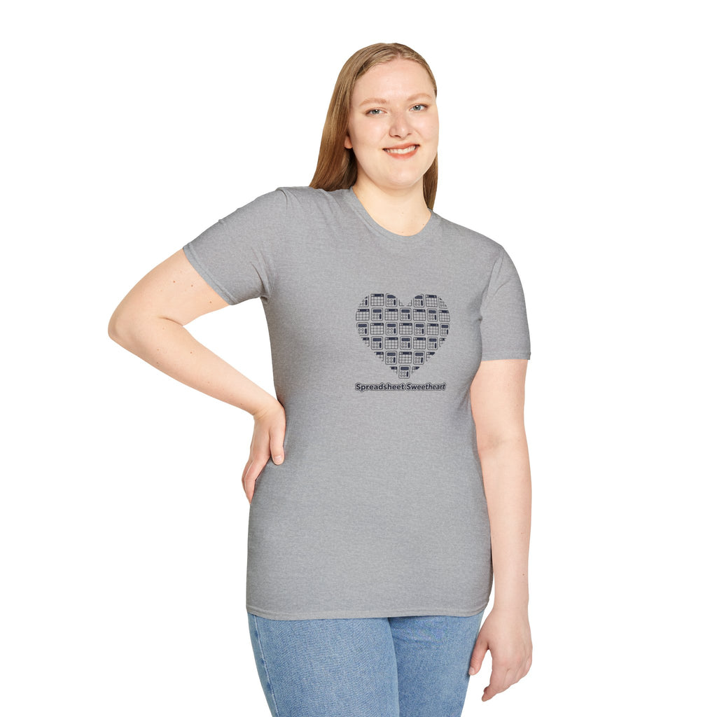 T-Shirt — "Spreadsheet Sweetheart" Heart Design (Accounting/Office Humor)