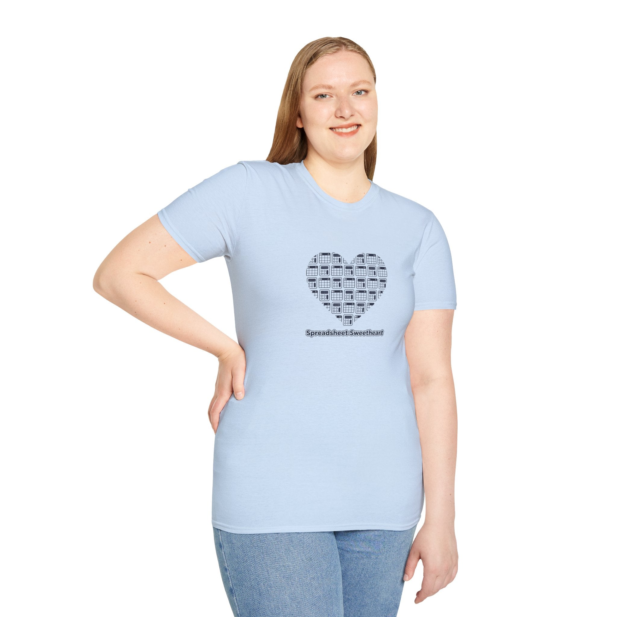 T-Shirt — "Spreadsheet Sweetheart" Heart Design (Accounting/Office Humor)