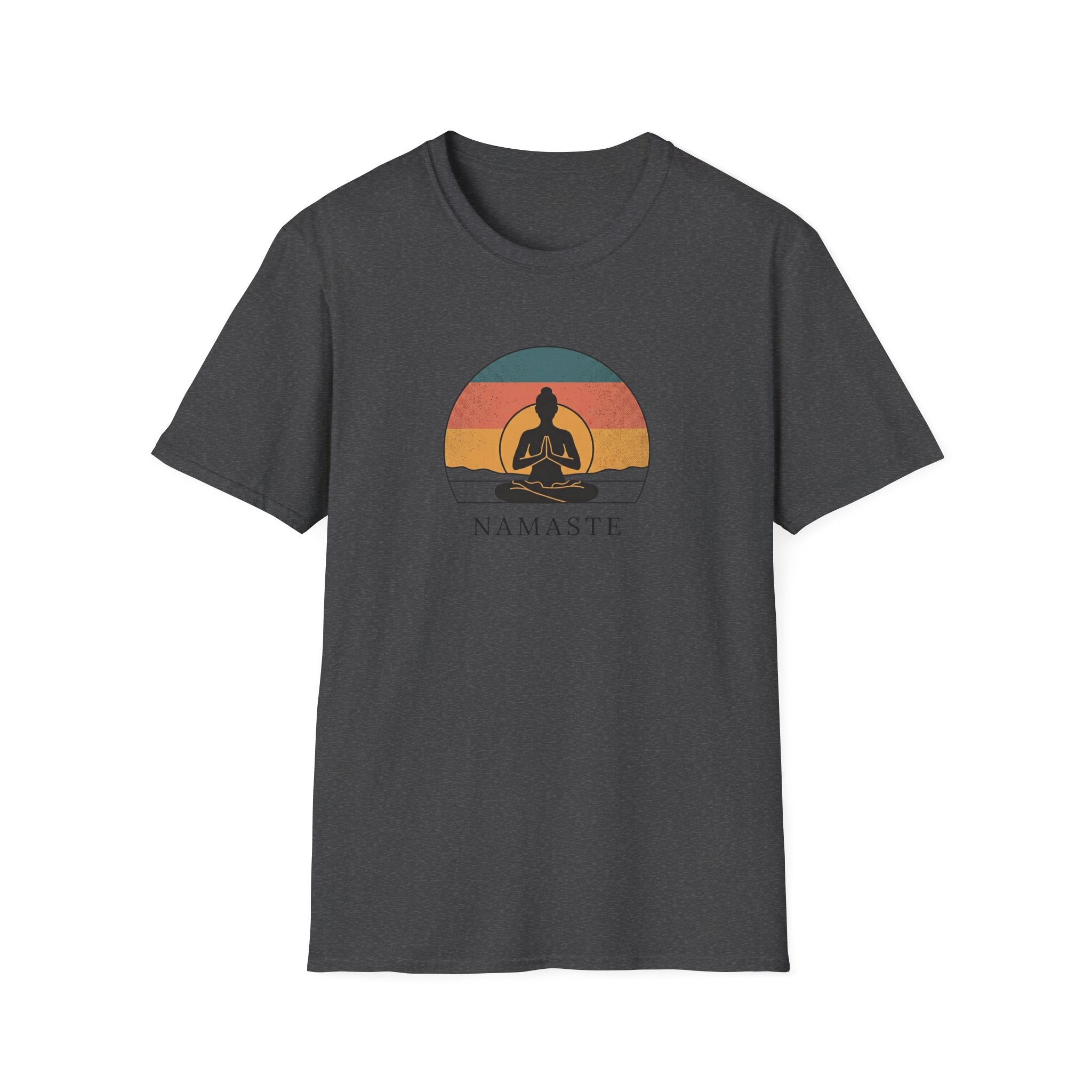 Namaste Yoga T-Shirt — Vintage Sunset Meditation Tee