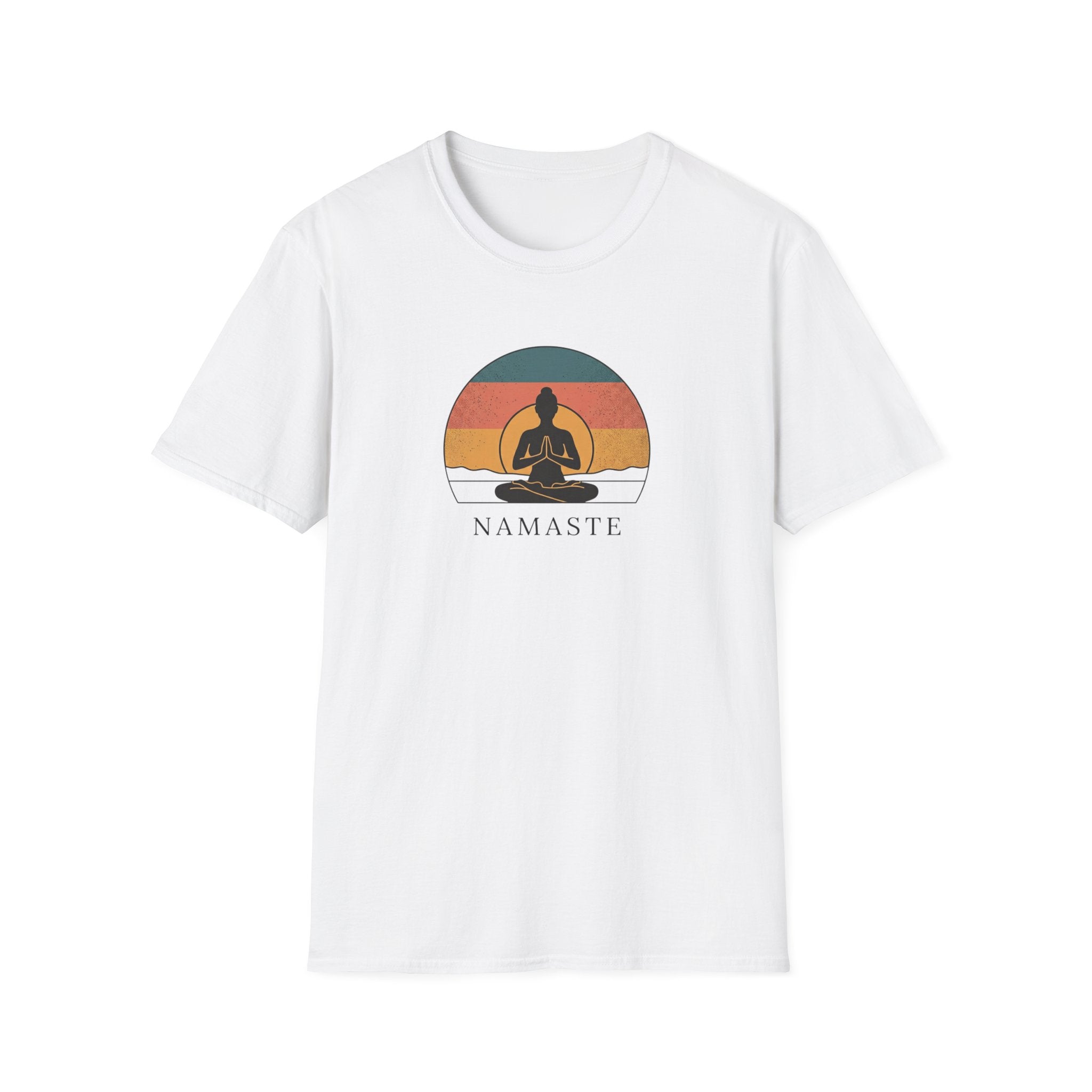 Namaste Yoga T-Shirt — Vintage Sunset Meditation Tee