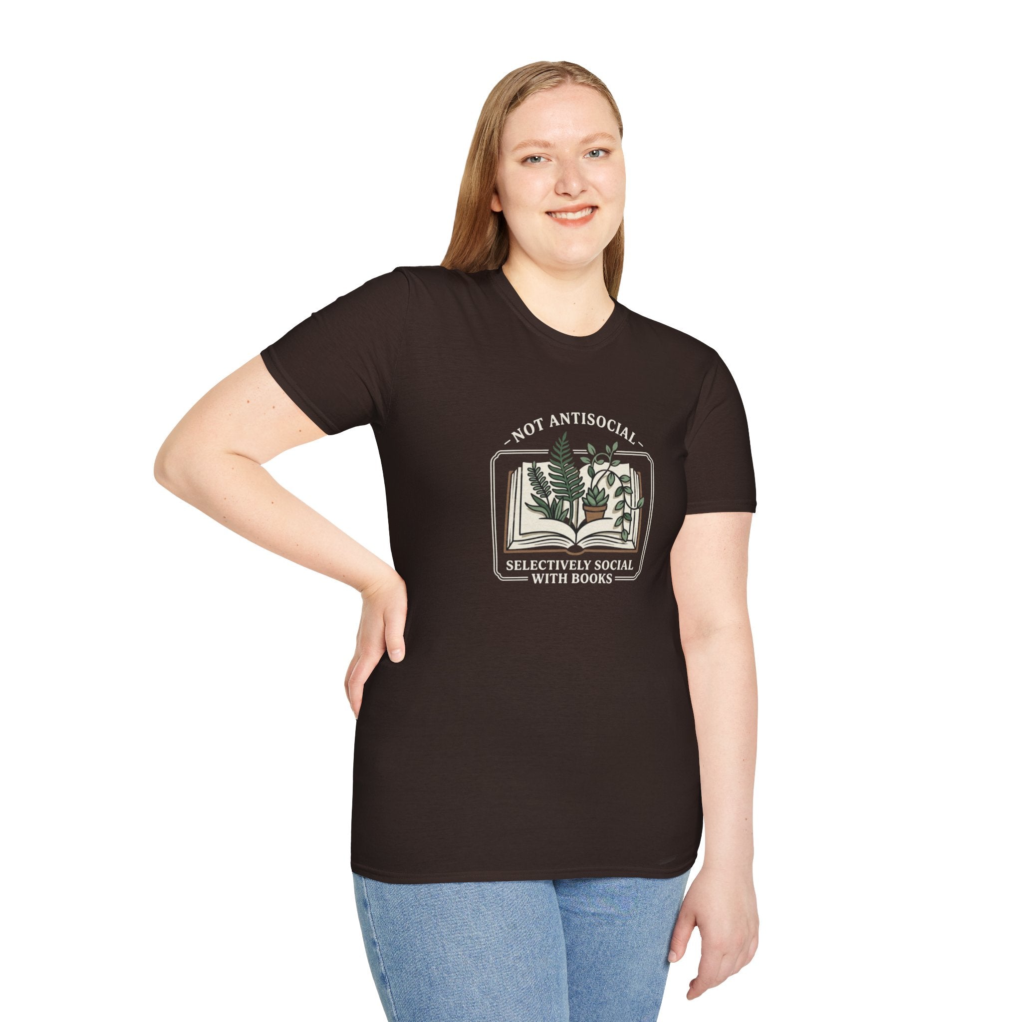 Botanical Open Book T-Shirt — Plant Lover Floral Illustration Tee
