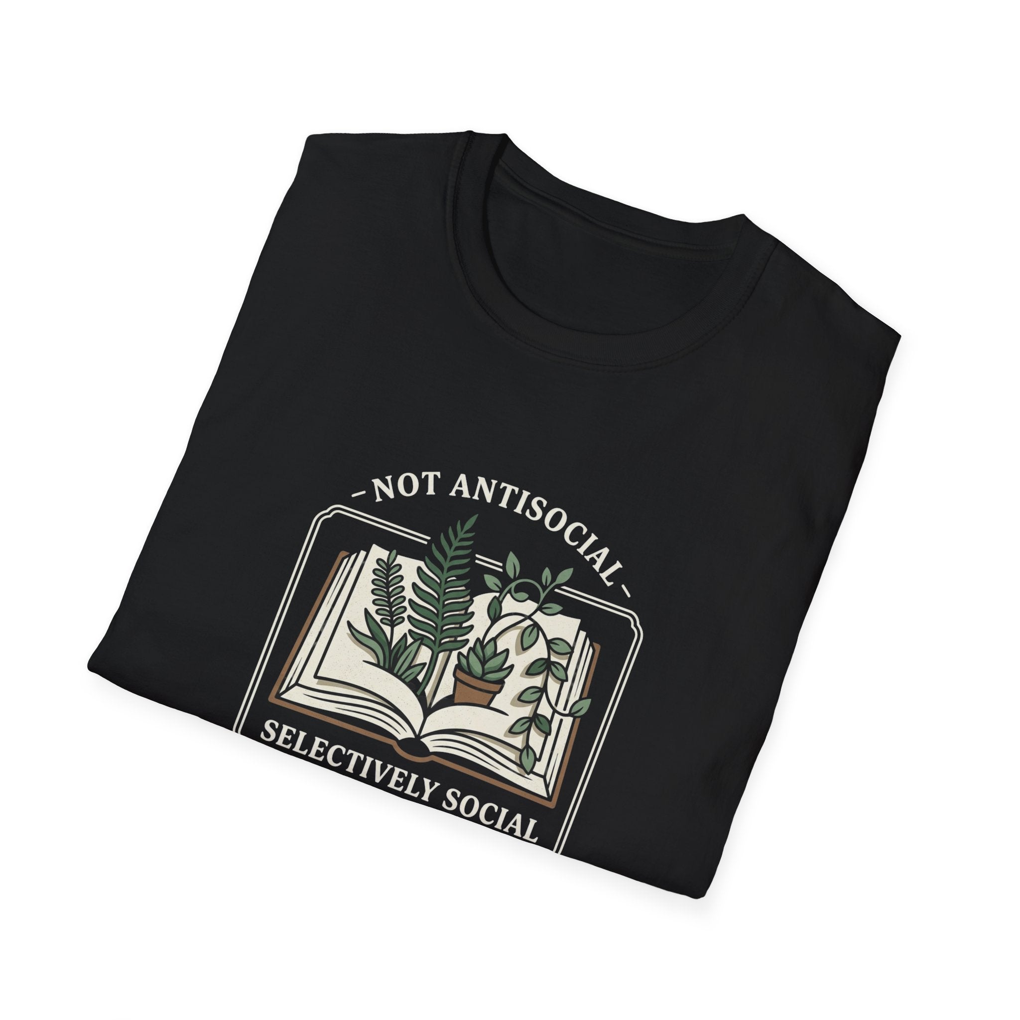 Botanical Open Book T-Shirt — Plant Lover Floral Illustration Tee