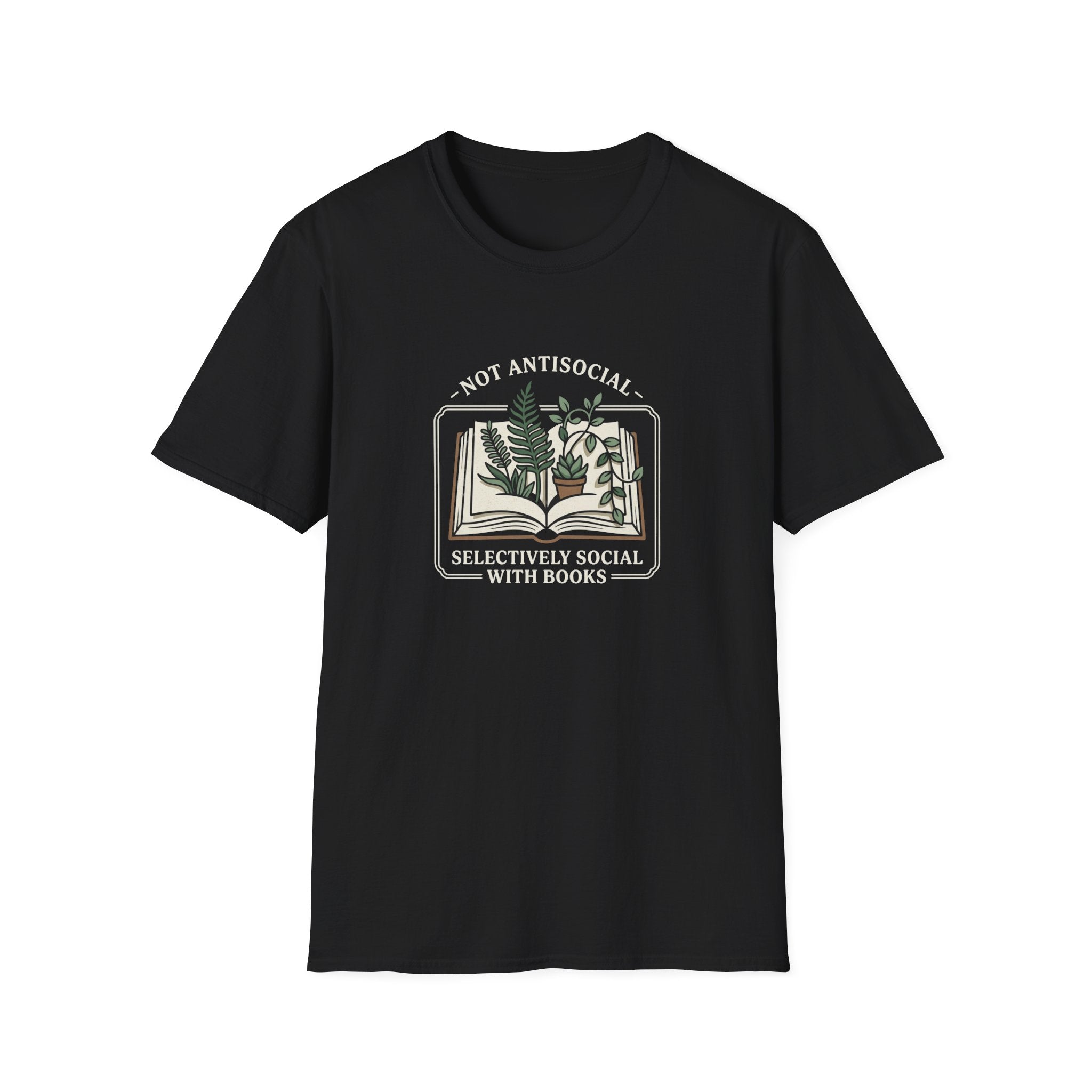 Botanical Open Book T-Shirt — Plant Lover Floral Illustration Tee