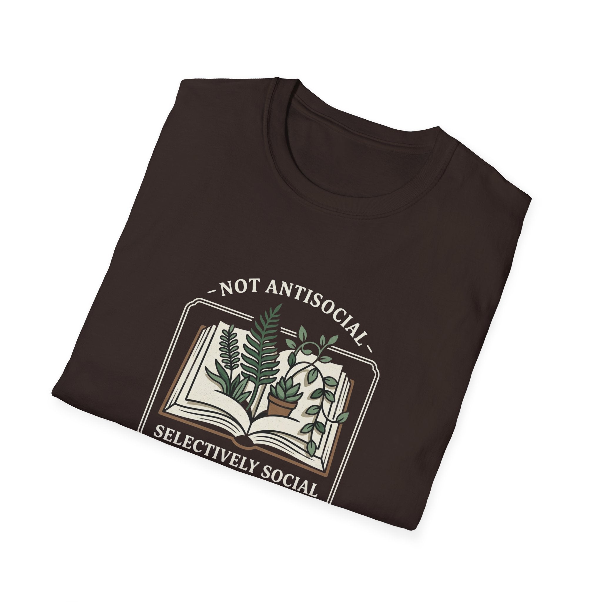 Botanical Open Book T-Shirt — Plant Lover Floral Illustration Tee