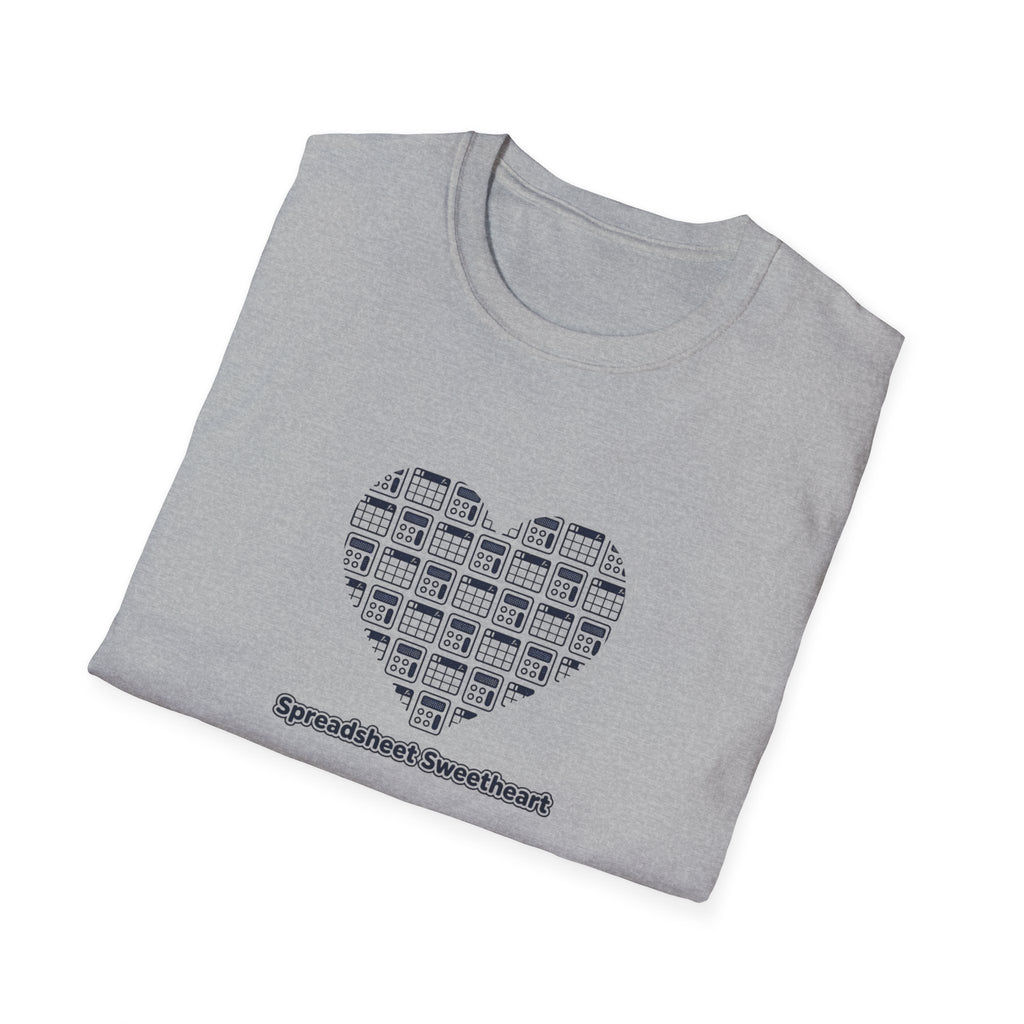 T-Shirt — "Spreadsheet Sweetheart" Heart Design (Accounting/Office Humor)