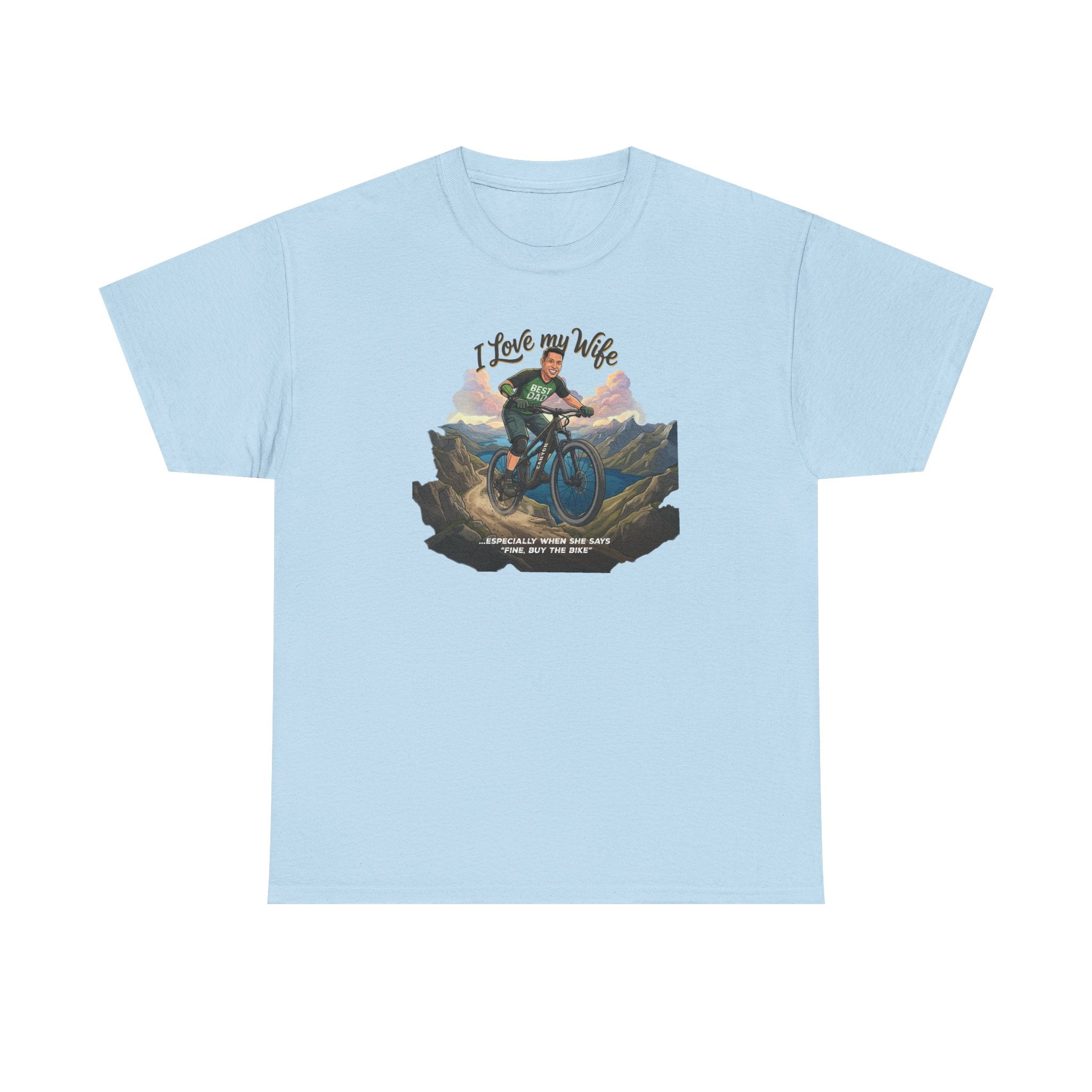 I Love My Wife Mountain Bike T-Shirt – Funny MTB Husband Cycling Shirt Gift for Dad