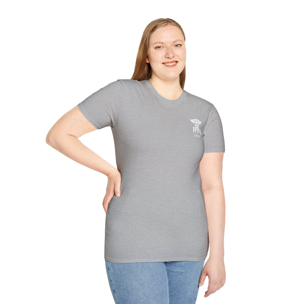 RN Nurse T‑Shirt — Personalized Caduceus Logo Tee with Name