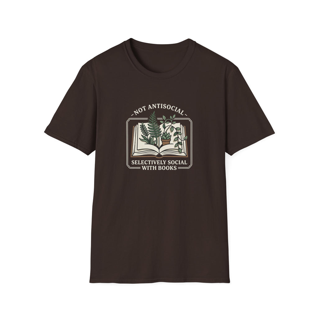 Botanical Open Book T-Shirt — Plant Lover Floral Illustration Tee