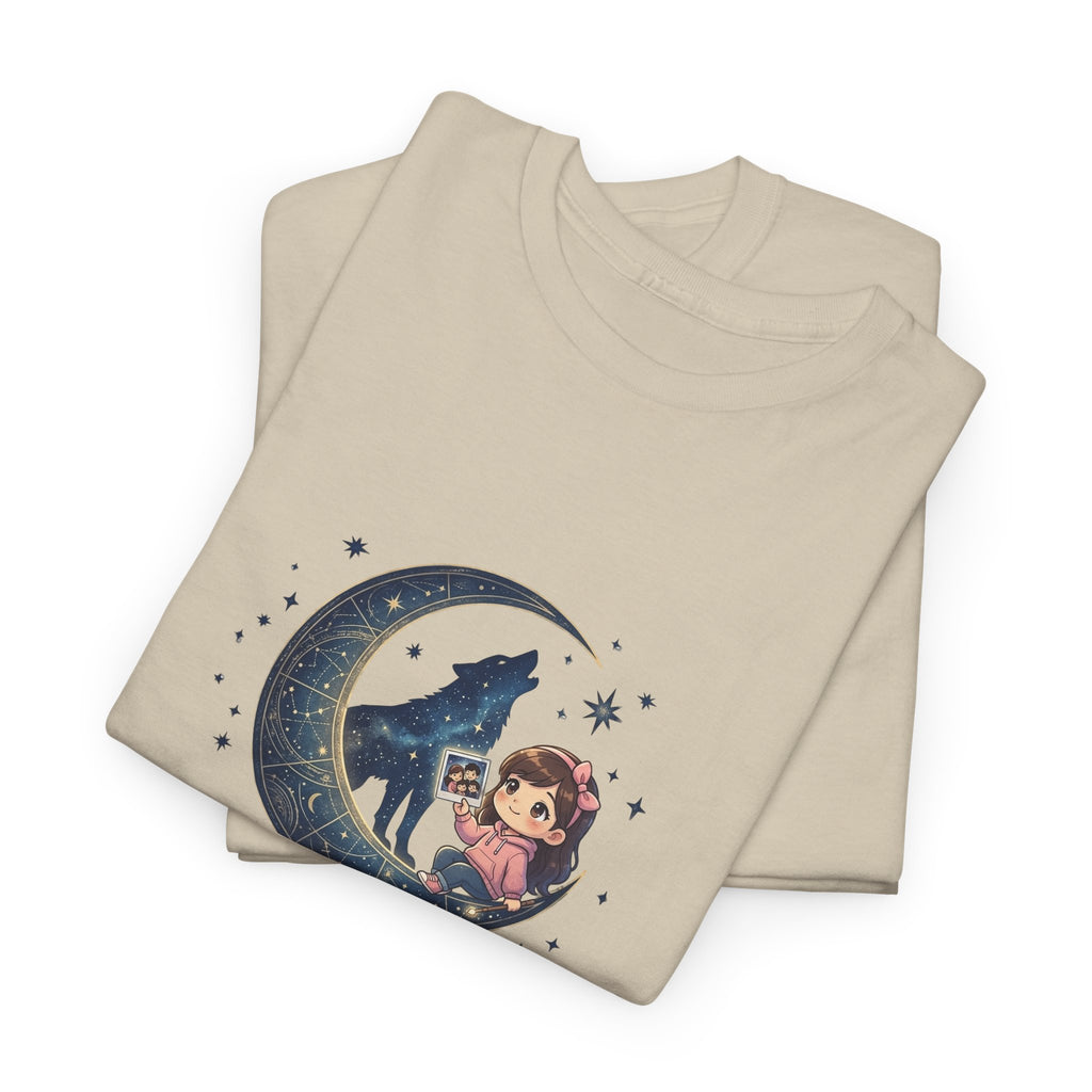 Moon Child Energy T-Shirt — Cute Wolf & Moon Graphic Tee