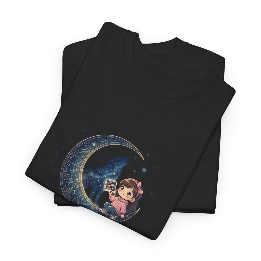 Moon Child Energy T-Shirt — Cute Wolf & Moon Graphic Tee
